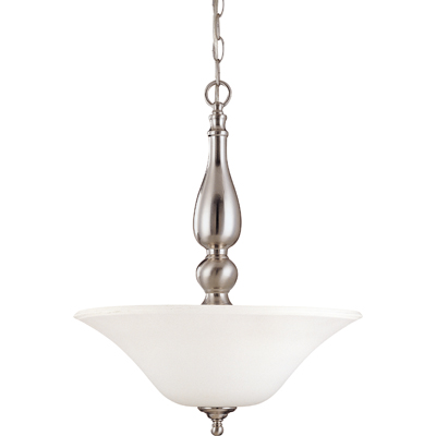 Nuvo Lighting 60/1828  Dupont - 3 Light Pendant with Satin White Glass in Brushed Nickel Finish